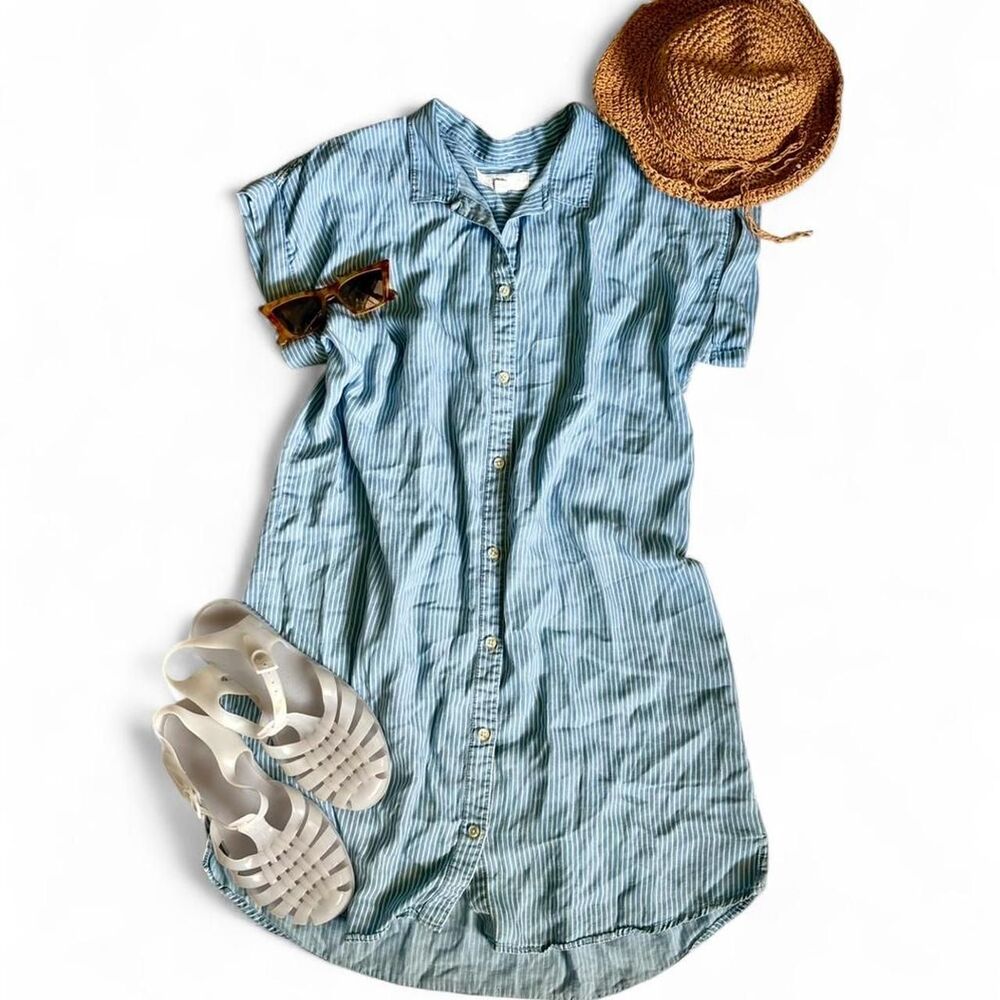 Thread & Supply Coastal Chic Blue and white Striped T-shirt Dress